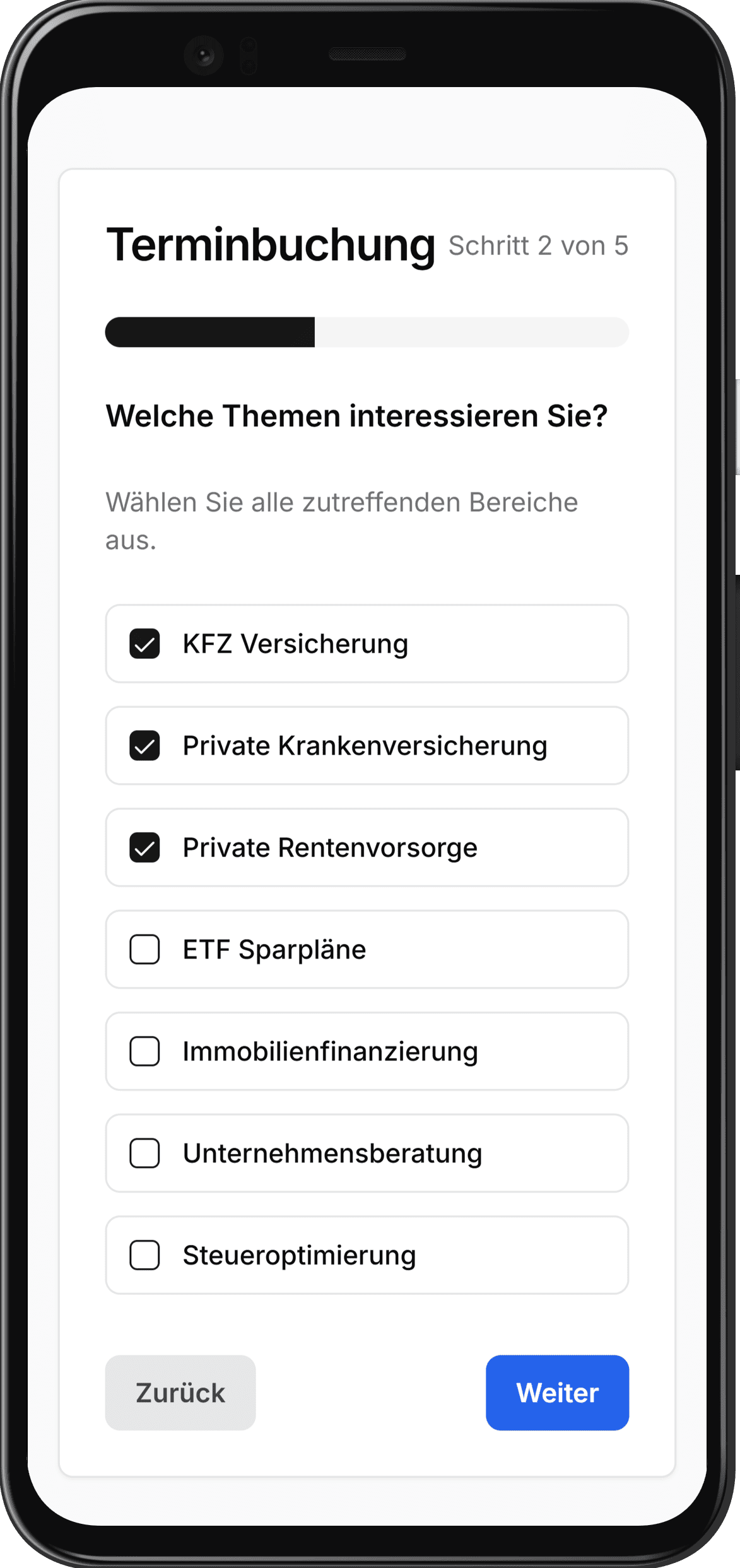 Admin Dashboard Beispiel für Finanzberatung Müller